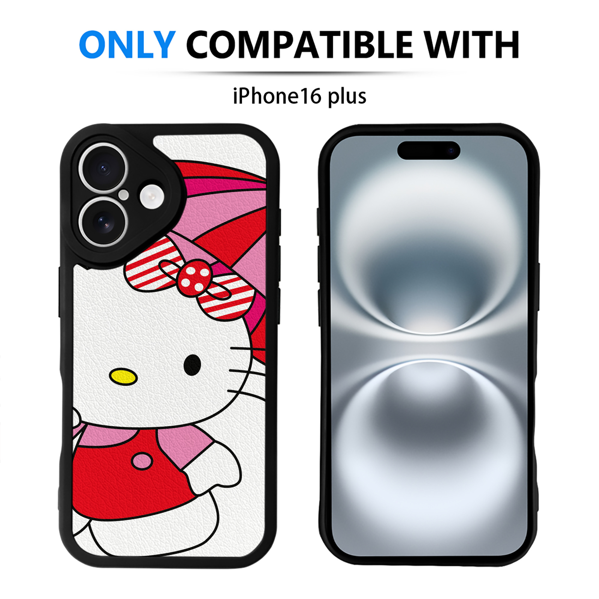 （画像用） Hello Kitty ハローキティ 【iPhone 16シリーズ対応】シリコンスマホケース（レザー調） 材質：シリコン